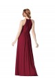Burgundy Chiffon Halter Neck Long Sleeveless Evening Gowns / Bridesmaid Dresses Toowoomba