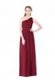 Burgundy Soft Chiffon One Shoulder Long Sleeveless Bridesmaid Gown Toowoomba