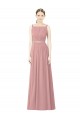Dusty Pink Soft Chiffon High Neck Long Sleeveless Bridesmaid Dress Toowoomba