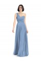 Dusty Blue Soft Chiffon One Shoulder Long Sleeveless Formal Dress / Bridesmaid Dress Toowoomba