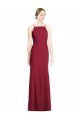 Burgundy Soft Chiffon Spaghetti Straps Long Sleeveless Bridal Party Dress Toowoomba