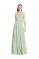 Sage Chiffon Halter Neck Long Sleeveless Bridesmaid Dress / Evening Dress Toowoomba