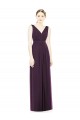 Grape Chiffon V-Neck Long Sleeveless Bridesmaid Dress / Evening Dress Toowoomba