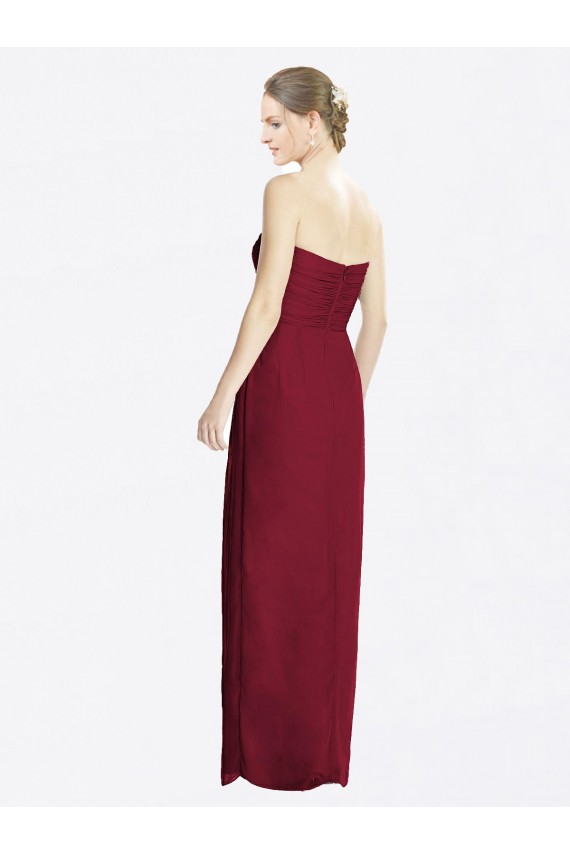 Sheath Soft Chiffon Sweetheart Long Sleeveless Bridesmaid Dress Toowoomba