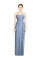 Dusty Blue Soft Chiffon Sweetheart Long Sleeveless Bridesmaid Dress Toowoomba