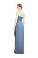 Dusty Blue Soft Chiffon Sweetheart Long Sleeveless Bridesmaid Dress Toowoomba