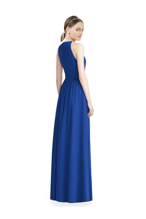 Silver Chiffon Halter Neck Long Sleeveless Bridesmaid Dress / Evening Dress Toowoomba