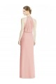 Bliss Pink Soft Chiffon Halter Neck Long Sleeveless Bridesmaid Dress Toowoomba