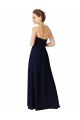 Dark Navy Soft Chiffon Sweetheart Long Sleeveless High Low Bridesmaid Dress Toowoomba