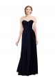 Dark Navy Soft Chiffon Sweetheart Long Sleeveless Formal Dress / Bridesmaid Dress Toowoomba