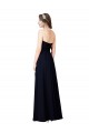 Dark Navy Soft Chiffon Sweetheart Long Sleeveless Formal Dress / Bridesmaid Dress Toowoomba