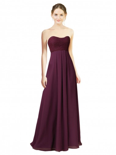 Chiffon Sweetheart Long Sleeveless Bridesmaid Dress Toowoomba