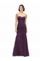 Grape Soft Chiffon Sweetheart Long Sleeveless Bridesmaid Dress Toowoomba