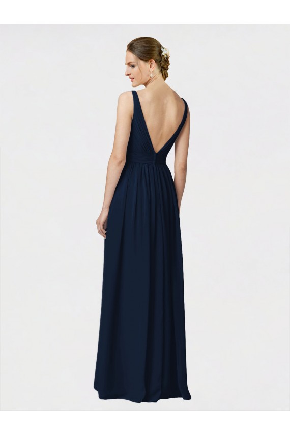 Chiffon V-Neck Long Sleeveless Bridesmaid Dresses / Formal Dresses Toowoomba