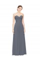 Slate Grey Soft Chiffon Sweetheart Long Sleeveless Bridesmaid Dress Toowoomba