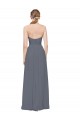Slate Grey Soft Chiffon Sweetheart Long Sleeveless Bridesmaid Dress Toowoomba