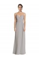 Silver Soft Chiffon Spaghetti Straps Long Sleeveless Bridesmaid Dress Toowoomba