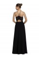 Keyhole Back Soft Chiffon & Lace Halter Neck Long Sleeveless Bridesmaid Gown Toowoomba