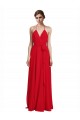 Red Chiffon Spaghetti Straps Long Sleeveless Bridesmaid Dress Toowoomba