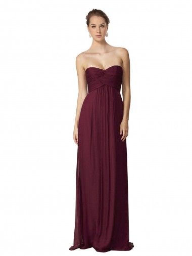 Grape Soft Chiffon Sweetheart Long Sleeveless Bridesmaid Dress / Formal Dress Toowoomba