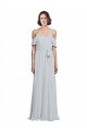 Frost Soft Chiffon Off the Shoulder Long Sleeveless Formal Dress / Bridesmaid Dress Toowoomba