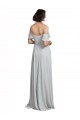 Frost Soft Chiffon Off the Shoulder Long Sleeveless Formal Dress / Bridesmaid Dress Toowoomba