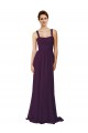 Soft Chiffon Spaghetti Straps Sweep Train Sleeveless Bridesmaid Dress Toowoomba