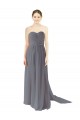Open Back Slate Grey Chiffon Sweetheart Long Sleeveless Bridesmaid Dress / Evening Dress Toowoomba