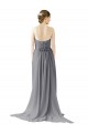Open Back Slate Grey Chiffon Sweetheart Long Sleeveless Bridesmaid Dress / Evening Dress Toowoomba