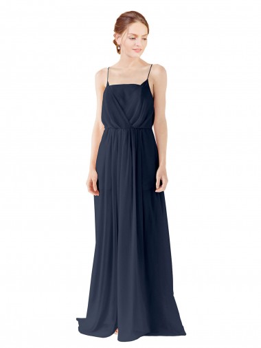 Open Back Chiffon Spaghetti straps Long Sleeveless Bridesmaid Dress / Evening Gowns Toowoomba
