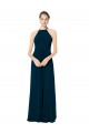 Midnight Green Soft Chiffon Spaghetti Straps Long Sleeveless Bridesmaid Dress Toowoomba