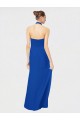 Low Back Royal Blue Chiffon Halter Neck Long Floor Length Sleeveless Bridesmaid Dress Toowoomba