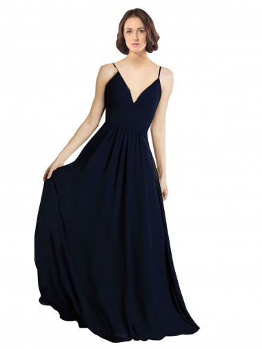 Chiffon V-Neck Long Sleeveless Bridesmaid Dress & Gowns Toowoomba