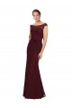 Soft Chiffon Bateau Neck Long Cap Sleeves Bridesmaid Dress Toowoomba