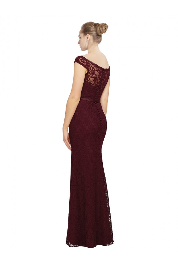 Soft Chiffon Bateau Neck Long Cap Sleeves Bridesmaid Dress Toowoomba