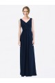 Low Back Soft Chiffon V-Neck Long Sleeveless Evening Gowns / Bridesmaid Dress Toowoomba