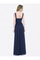 Low Back Soft Chiffon V-Neck Long Sleeveless Evening Gowns / Bridesmaid Dress Toowoomba