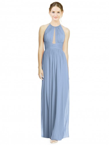 Chiffon Halter Neck Long Sleeveless Wedding Party Dress Toowoomba