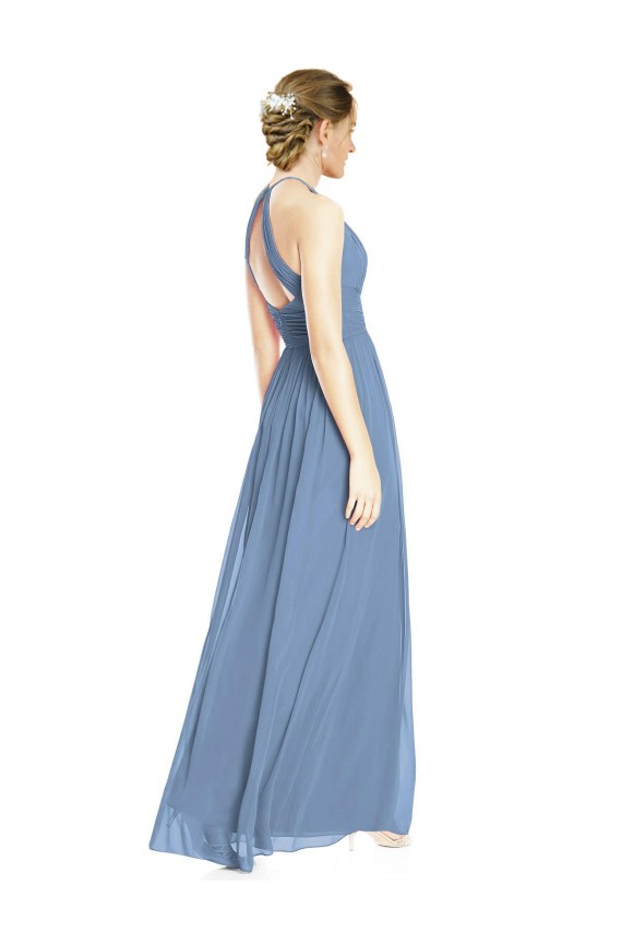 Chiffon Halter Neck Long Sleeveless Wedding Party Dress Toowoomba