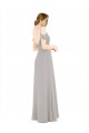 Low Back Soft Chiffon & Lace Off the Shoulder Long Cold Shoulder Bridesmaid Dress Toowoomba