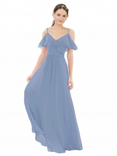Lxue Chiffon V-Neck Long Cap Sleeves Bridesmaid Dress Toowoomba