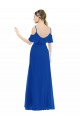Soft Chiffon V-Neck Long Cold Shoulder High Low Bridesmaid Dress Toowoomba