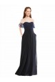Soft Chiffon & Lace Off the Shoulder Long Cap Sleeves Formal Dress / Bridesmaid Dress Toowoomba