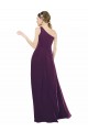 Grape Chiffon One Shoulder Long Sleeveless Bridal Party Dress / Evening Dress Toowoomba