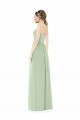 Low Back Sage Soft Chiffon Sweetheart Long Sleeveless Semi Formal Evening Dress / Bridesmaid Dress Toowoomba