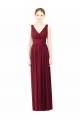 V-Back Burgundy Soft Chiffon V-Neck Long Sleeveless Bridesmaid Dress / Formal Dress Toowoomba