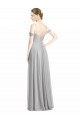 Low Back Silver Lxue Chiffon Off the Shoulder Long Sleeveless Bridesmaid Dress Toowoomba
