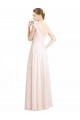 V-Back Soft Chiffon & Lace Sweetheart Long Sleeveless Bridesmaid Dress Toowoomba