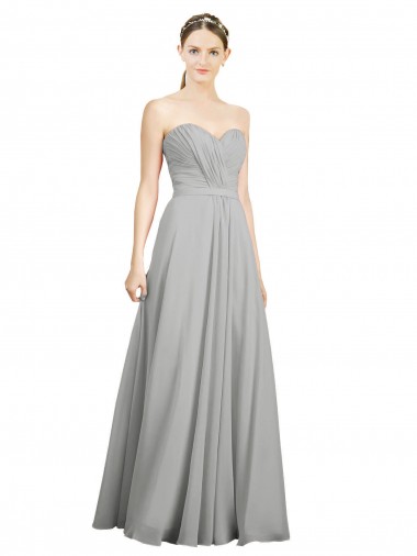 Low Back Soft Chiffon Sweetheart Long Sleeveless Bridesmaid Dresses Toowoomba