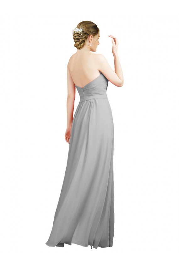 Low Back Soft Chiffon Sweetheart Long Sleeveless Bridesmaid Dresses Toowoomba